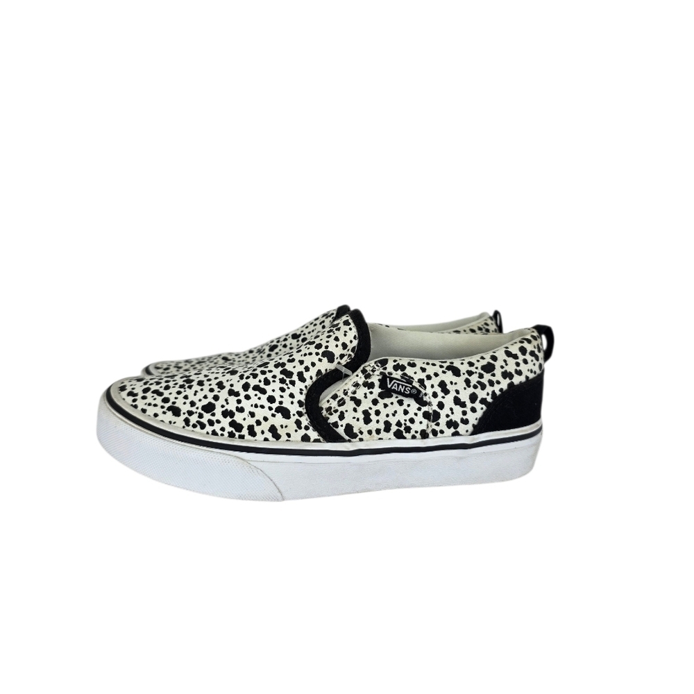 Vans Asher Dalmatian Missy Kid Speckle Print Canvas Classic Slip On Shoes Size 3